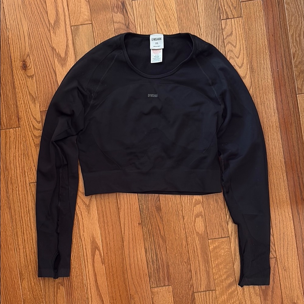 Gymshark Seamless Black Long Sleeve Crop Top